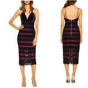 BARDOT Women's US Size 8/M Navy Burgundy Lace Ov